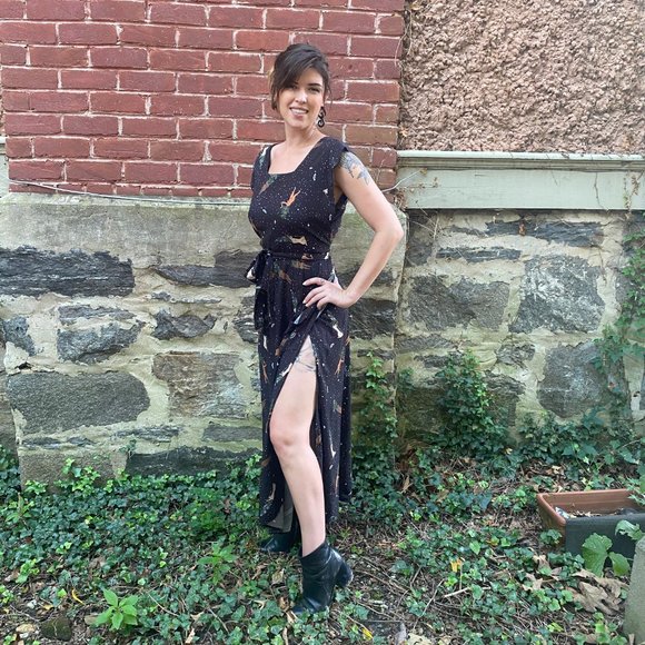 Spooky season witchy dress "Protection Spell" custom art print @merakilabbe NWOT - Picture 4 of 6